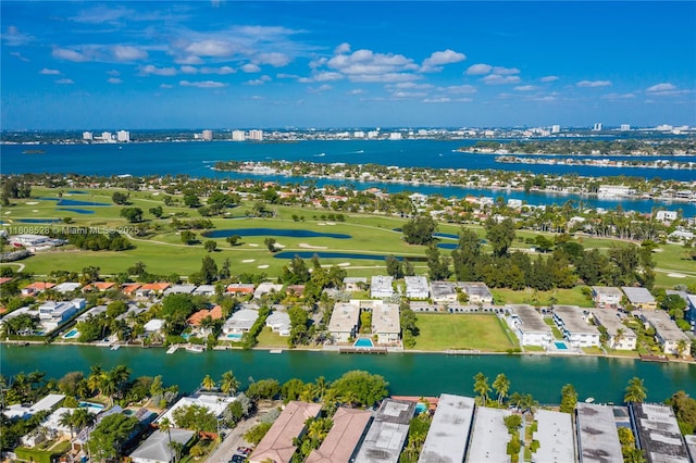 350 S Shore Dr Unit 7, Miami Beach, FL 33141 - aerial overview of property's location with a nearby body of water, a golf course, and nearby suburban area