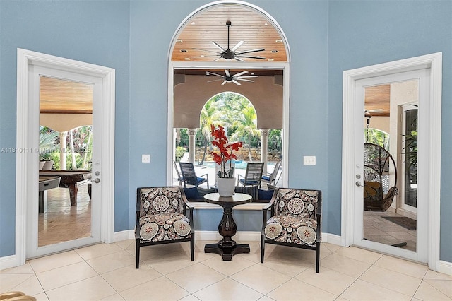 15960 SW 250th St, Homestead, FL 33031 - living area featuring plenty of natural light, baseboards, a ceiling fan, and tile patterned flooring