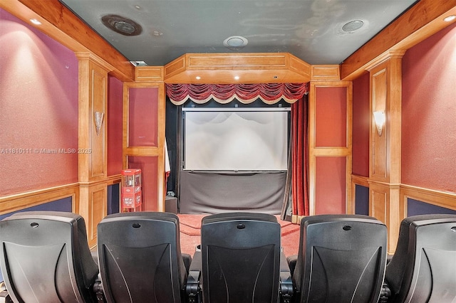 15960 SW 250th St, Homestead, FL 33031 - cinema room featuring ornate columns, a decorative wall, and a wainscoted wall