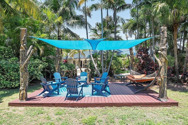 15960 SW 250th St, Homestead, FL 33031 - wooden terrace featuring a lawn