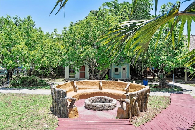 15960 SW 250th St, Homestead, FL 33031 - deck with a fire pit