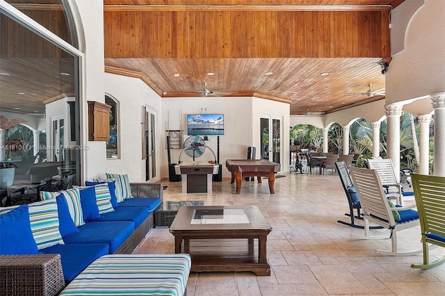 15960 SW 250th St, Homestead, FL 33031 - view of patio / terrace featuring outdoor lounge area, ceiling fan, and outdoor dining space
