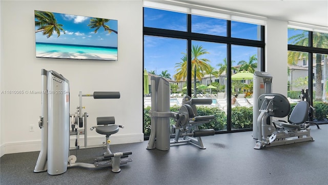 8301 NW 41st St Unit B-404, Doral, FL 33166 - workout area featuring a wall of windows