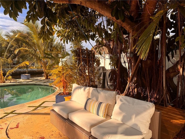501 SW 18th St, Pompano Beach, FL 33060 - outdoor pool featuring an outdoor living space and a patio