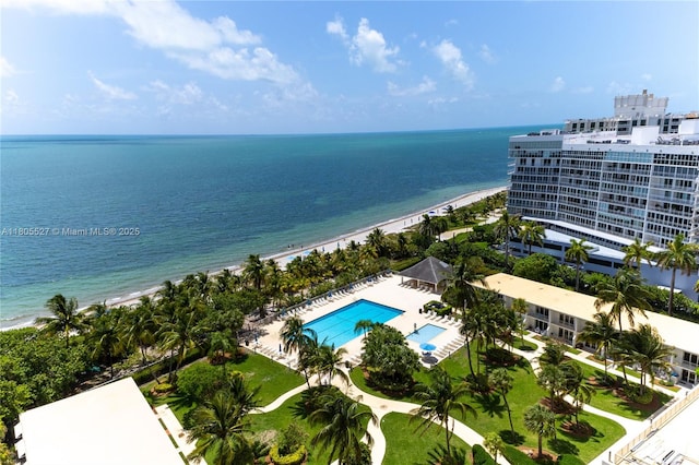 881 Ocean Dr Unit 13H, Key Biscayne, FL 33149 - drone / aerial view of waterfront with a beach