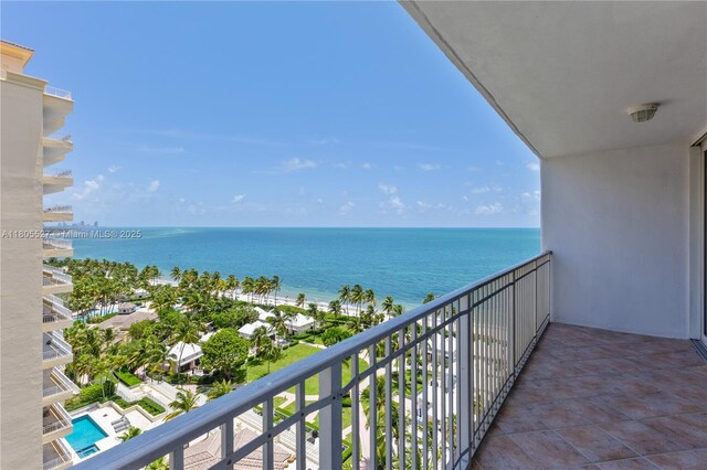 881 Ocean Dr Unit 13H, Key Biscayne, FL 33149 - balcony with a water view