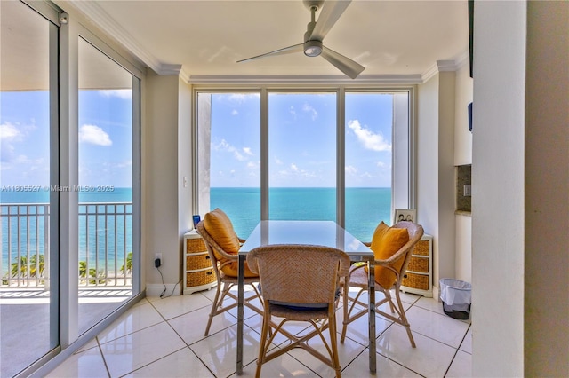 881 Ocean Dr Unit 13H, Key Biscayne, FL 33149 - sunroom with a water view