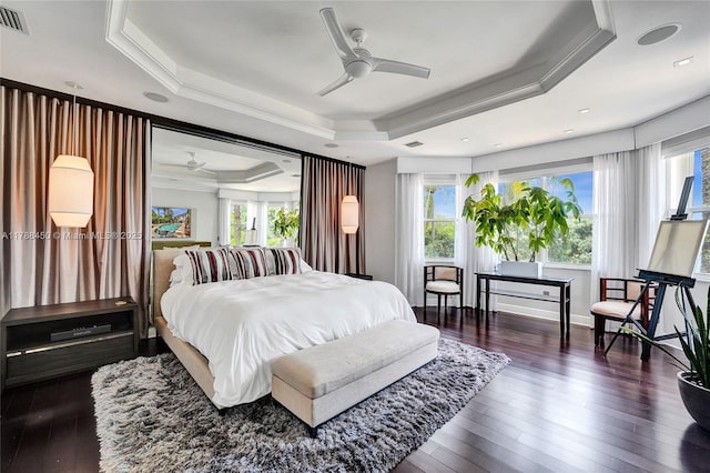 11356 Canyon Maple Blvd, Davie, FL 33330 - bedroom with a tray ceiling, hardwood / wood-style floors, and ornamental molding