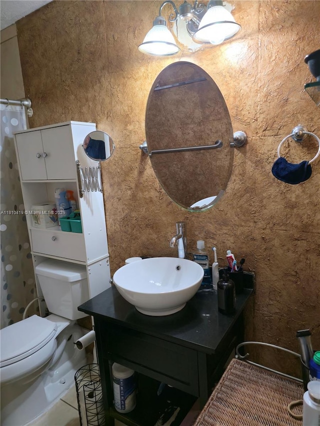 22374 SW 57th Cir, Boca Raton, FL 33428 - bathroom with vanity, toilet, and curtained shower
