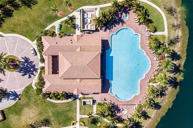 9285 SW 220th Ter, Cutler Bay, FL 33190 - drone / aerial view of a pool area