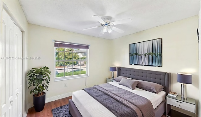 15141 SW 46th St, Miramar, FL 33027 - bedroom with wood finished floors and a ceiling fan