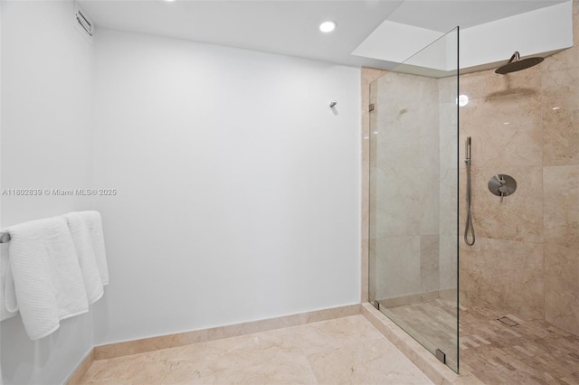 1901 Brickell Ave Unit B1114, Miami, FL 33129 - full bath with a walk in shower, recessed lighting, and marble finish floors
