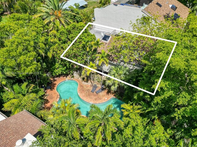 3169 Via Abitare Way Unit 6, Miami, FL 33133 - aerial view of property's location with property parcel outlined and a pool area