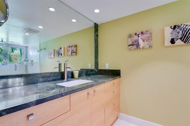 3169 Via Abitare Way Unit 6, Miami, FL 33133 - bathroom featuring vanity and recessed lighting
