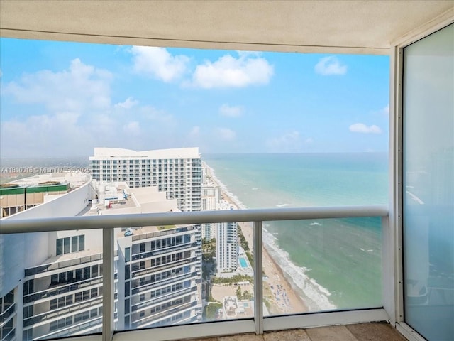 1830 S Ocean Dr Unit 5009, Hallandale Beach, FL 33009 - balcony with view of water and beach and a view of city