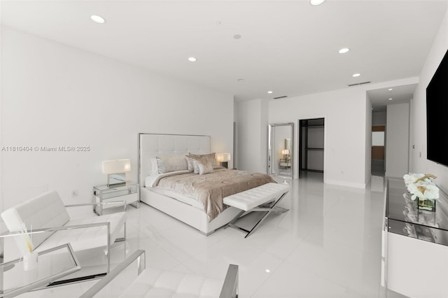 3131 NE 7th Ave Unit Uph5303, Miami, FL 33137 - bedroom with recessed lighting and light tile patterned floors