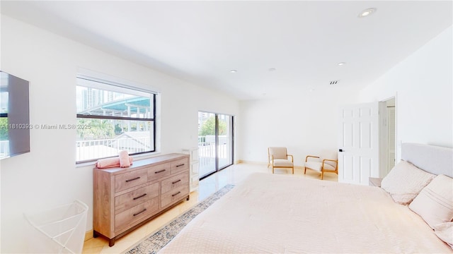 19140 N Bay Rd, Sunny Isles Beach, FL 33160 - bedroom featuring access to exterior, baseboards, and recessed lighting