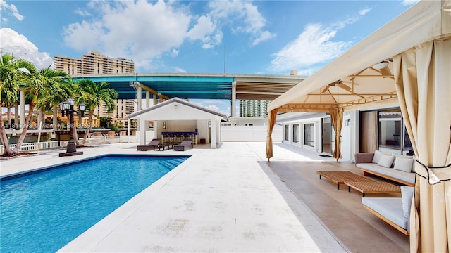 19140 N Bay Rd, Sunny Isles Beach, FL 33160 - outdoor pool with a gazebo and a patio