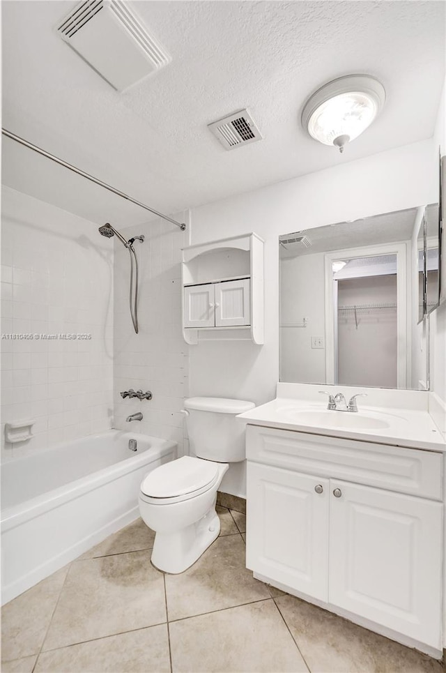 9450 Poinciana Pl Unit 212, Davie, FL 33324 - full bath featuring toilet, vanity, shower / washtub combination, tile patterned flooring, and a textured ceiling