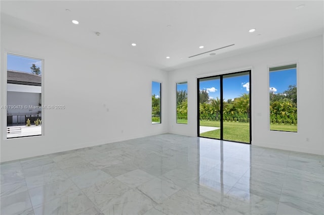 12331 SW 2nd St, Plantation, FL 33325 - spare room featuring light marble finish floors, recessed lighting, and baseboards