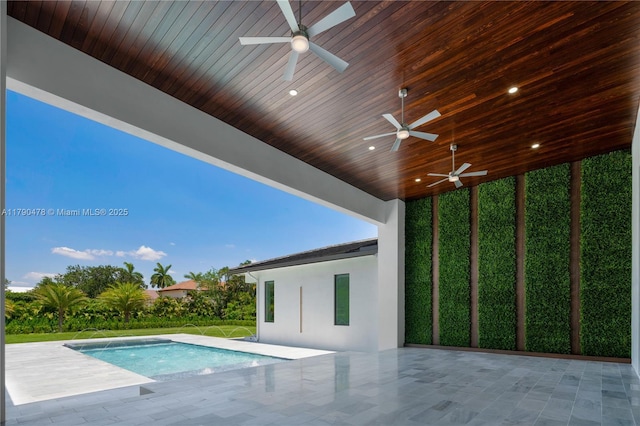 12331 SW 2nd St, Plantation, FL 33325 - outdoor pool with a ceiling fan and a patio
