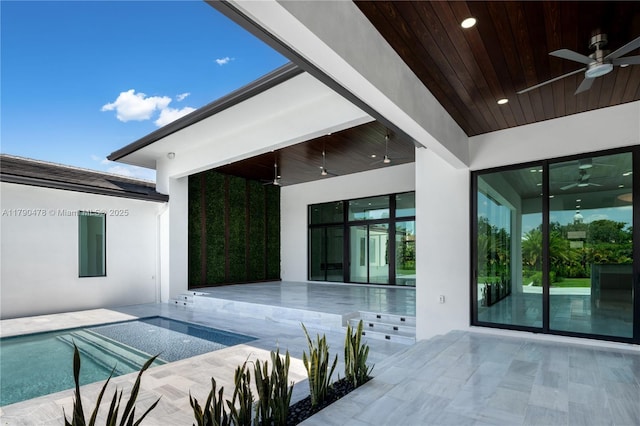 12331 SW 2nd St, Plantation, FL 33325 - view of pool featuring ceiling fan, a hot tub, and a pool