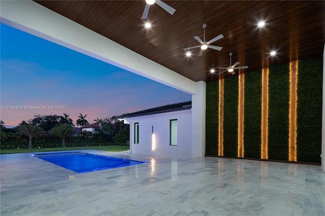 12331 SW 2nd St, Plantation, FL 33325 - swimming pool featuring a ceiling fan and a patio area