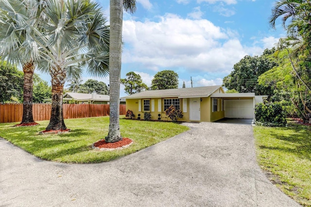5156 Hartwick Ln, West Palm Beach, FL 33415 - ranch-style house with driveway, stucco siding, an attached carport, and roof with shingles