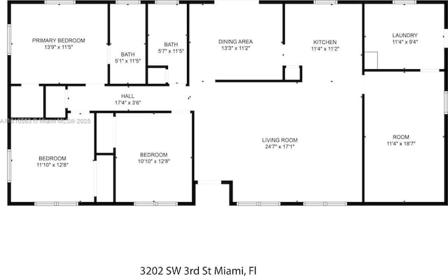 3202 SW 3rd St, Miami, FL 33135 - floor plan / room layout