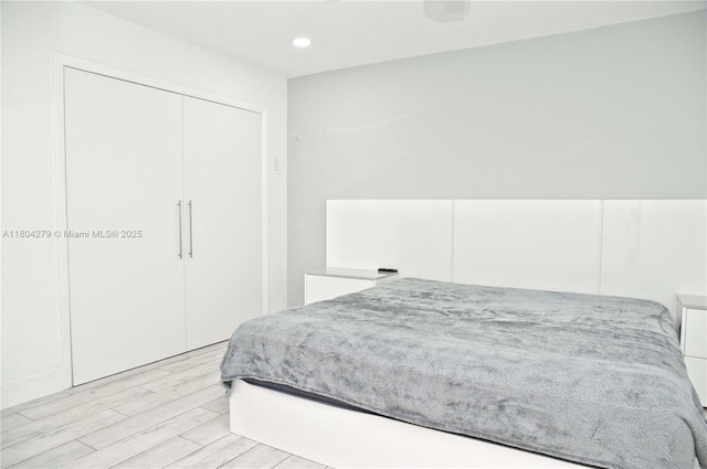 1328 NW 93rd Ter, Coral Springs, FL 33071 - bedroom with light wood-style flooring, recessed lighting, and a closet