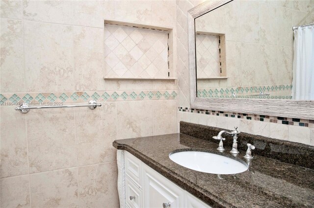 1328 NW 93rd Ter, Coral Springs, FL 33071 - full bathroom featuring vanity and tile walls