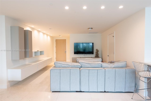 360 Ocean Dr Unit 205S, Key Biscayne, FL 33149 - living area with recessed lighting and light tile patterned flooring