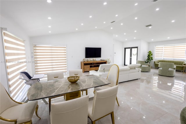 18781 SW 294th Ter, Homestead, FL 33030 - dining space featuring vaulted ceiling and recessed lighting