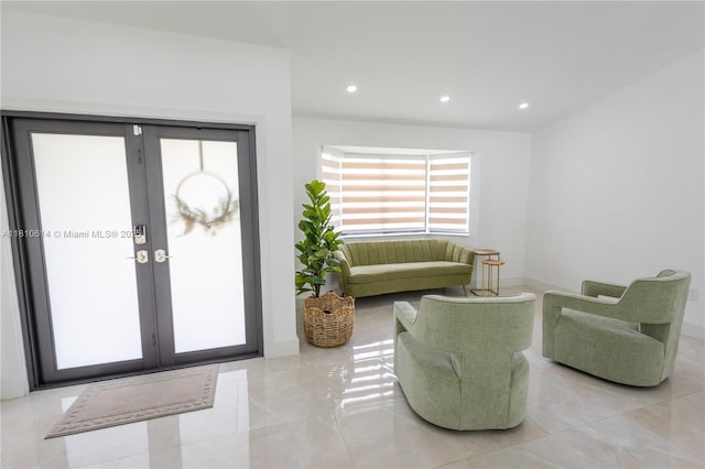 18781 SW 294th Ter, Homestead, FL 33030 - foyer featuring french doors, recessed lighting, baseboards, and light tile patterned flooring