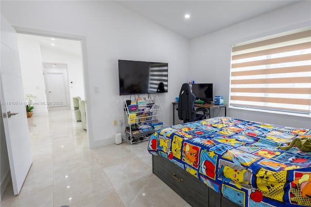18781 SW 294th Ter, Homestead, FL 33030 - bedroom with lofted ceiling, baseboards, and recessed lighting