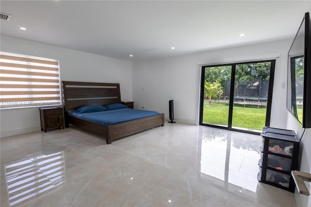 18781 SW 294th Ter, Homestead, FL 33030 - bedroom with recessed lighting, baseboards, and light marble finish flooring