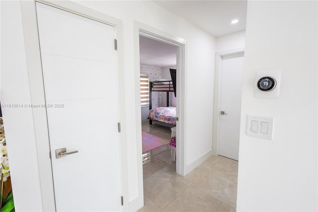 18781 SW 294th Ter, Homestead, FL 33030 - corridor featuring recessed lighting and light marble finish floors