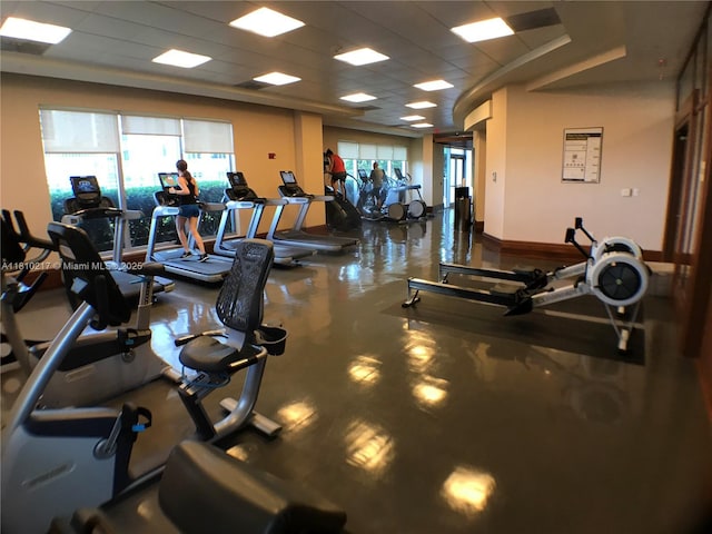 1060 Brickell Ave Unit 801, Miami, FL 33131 - gym featuring a paneled ceiling