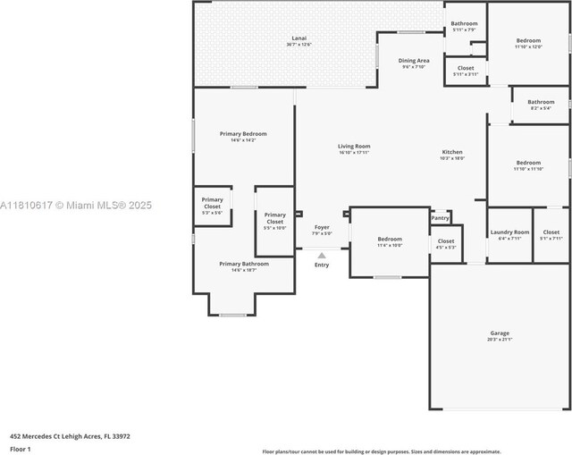 452 Mercedes Ct, Lehigh Acres, FL 33972 - home floor plan