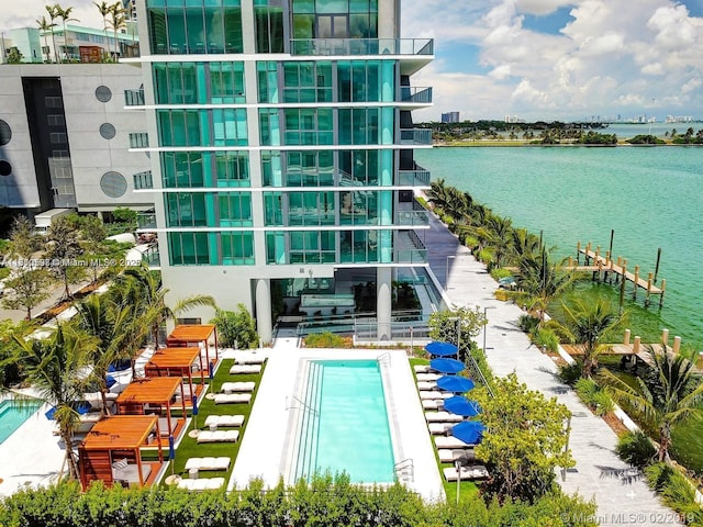 3131 NE 7th Ave Unit 3106, Miami, FL 33137 - view of swimming pool with a water view