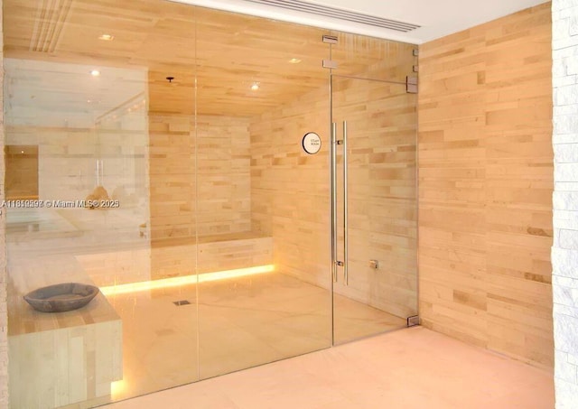3131 NE 7th Ave Unit 3106, Miami, FL 33137 - bathroom with tile patterned floors and a shower with shower door