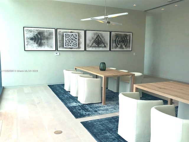 3131 NE 7th Ave Unit 3106, Miami, FL 33137 - home office with wood finished floors, ceiling fan, and recessed lighting