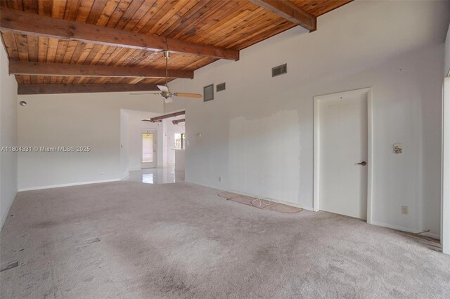 306 Cambridge Rd Unit 2-36, Hollywood, FL 33024 - empty room with wooden ceiling, carpet flooring, a ceiling fan, and baseboards