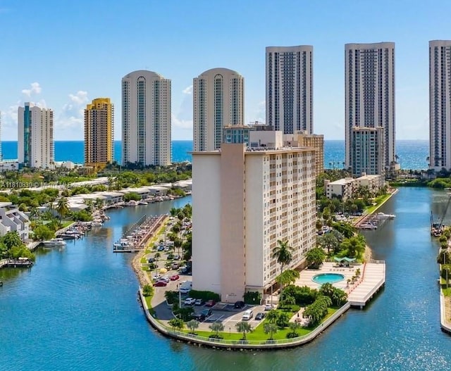 400 Kings Point Dr Unit 318, Sunny Isles Beach, FL 33160 - aerial view of a nearby body of water and skyline