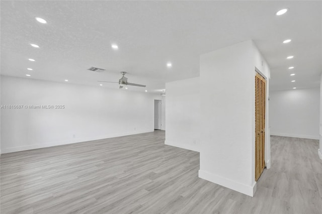 7204 NW 76th Dr, Tamarac, FL 33321 - empty room featuring light wood-style floors, recessed lighting, and ceiling fan