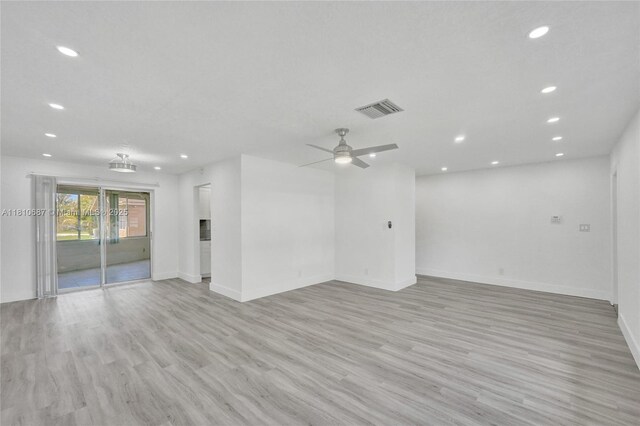 7204 NW 76th Dr, Tamarac, FL 33321 - spare room with recessed lighting, light wood-type flooring, and a ceiling fan