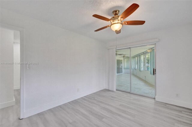 7204 NW 76th Dr, Tamarac, FL 33321 - spare room with ceiling fan and wood finished floors