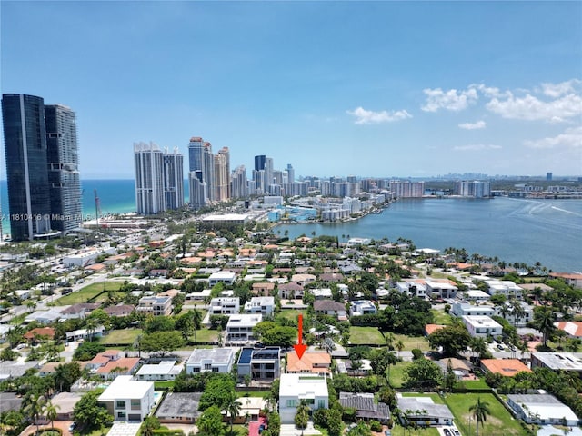 275 189th Ter, Sunny Isles Beach, FL 33160 - drone / aerial view of a nearby body of water and city skyline