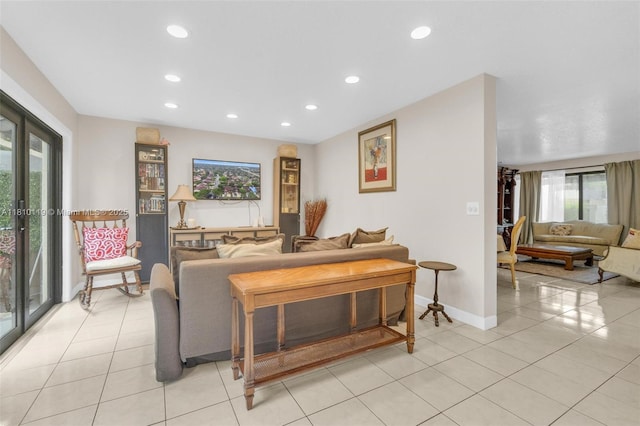 13731 SW 103rd Ter, Miami, FL 33186 - living area with recessed lighting and light tile patterned floors