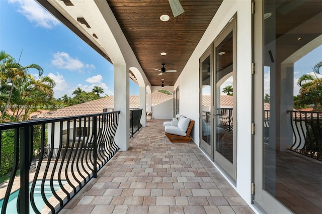 1210 95th St, Bay Harbor Islands, FL 33154 - balcony with ceiling fan